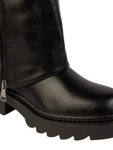 Black Synthetic Leather Winter High-End Stylish Long Boots (TC-RS35079-29-BLK)