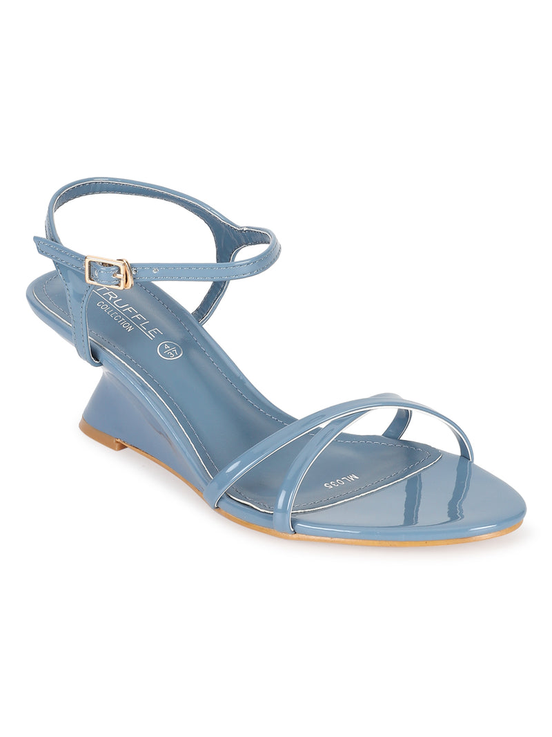 Blue PU Stylish Wedges (TC-RS3605-BLU)