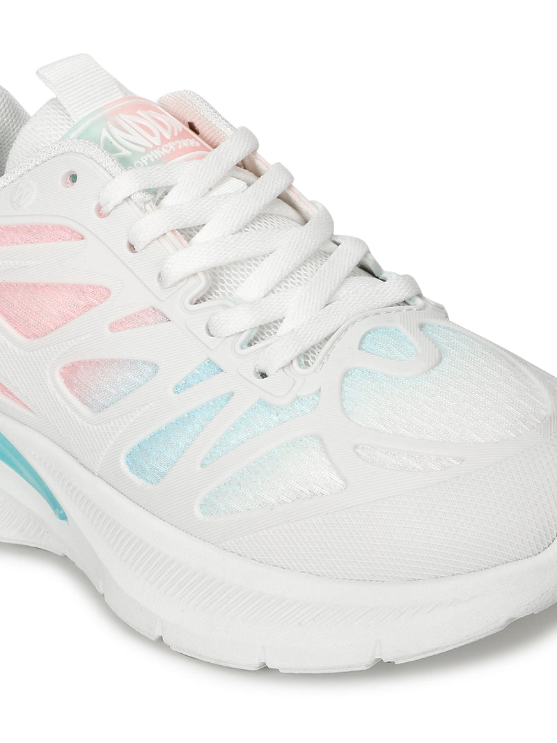 Sky Blue White Mesh Lace-Up Sneakers (TC-RS3614-SKYBLU)