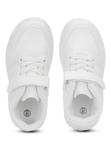 White PU Stylish Velcro Sneakers For Kids-Unisex (TC-RS3619-WHT)