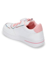 White Pink PU Stylish Rotating Button Sneakers For Kids-Unisex (TC-RS3621-WHTPNK)