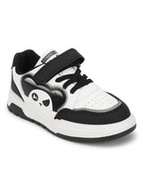 White Black PU Stylish Velcro Sneakers For Kids-Unisex (TC-RS3649-B-WHTBLK)