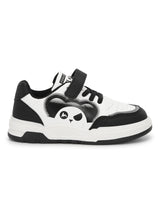 White Black PU Stylish Velcro Sneakers For Kids-Unisex (TC-RS3649-B-WHTBLK)