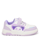 White Purple PU Stylish Velcro Sneakers For Kids-Unisex (TC-RS3649-B-WHTPUR)