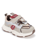 Beige Khaki PU Stylish Velcro Sneakers For Kids-Unisex (TC-RS3649-BEIGKHA)