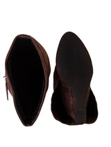 Brown Suede Padlock Detail Wedge Heel Knee High Long Boot (TC-RS3670-BROSUE)