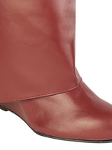 Burgundy Synthetic Leather High-End-Fashion Stylish Knee Boots (TC-RS3670-BUR)