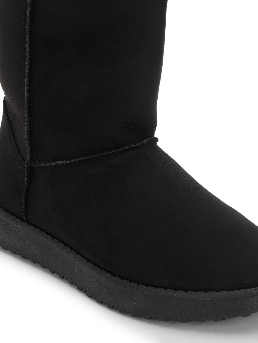 Black Suede Winter Stylish High Ankle Boots | Truffle Collection India