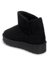 Black Suede Winter Stylish Ankle Boots For Kids-Unisex (TC-RS3685-BLK)