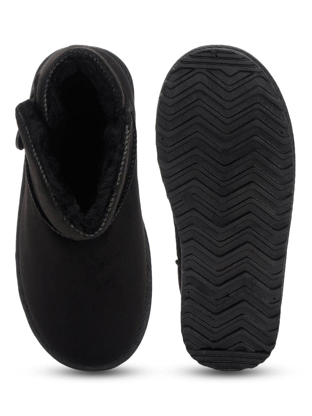 Black Suede UGG Stylish Ankle Boots For Kids-Unisex (TC-RS3685-BLK