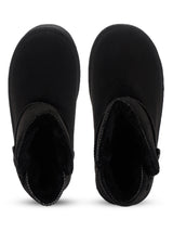 Black Suede Winter Stylish Ankle Boots For Kids-Unisex (TC-RS3685-BLK)