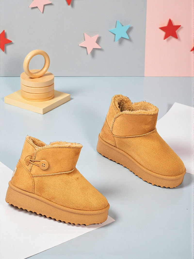 Camel Suede Winter Stylish Ankle Boots For Kids-Unisex (TC-RS3685-CML)