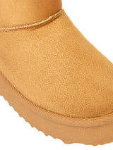 Camel Suede Winter Stylish Ankle Boots For Kids-Unisex (TC-RS3685-CML)