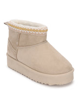 Beige Suede Winter Stylish Ankle Boots For Kids-Unisex (TC-RS3686-BEIG)