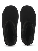 Black Suede Winter Stylish Ankle Boots For Kids-Unisex (TC-RS3687-BLK)