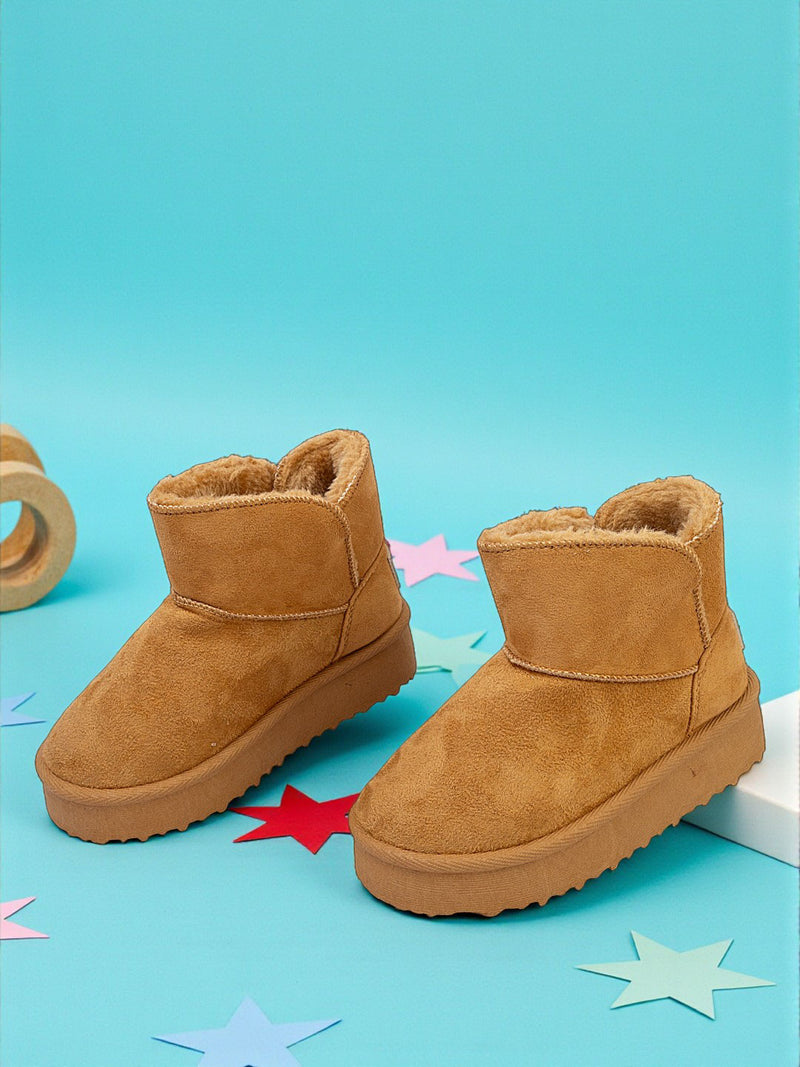 Camel Suede Winter Stylish Ankle Boots For Kids-Unisex (TC-RS3687-CML)