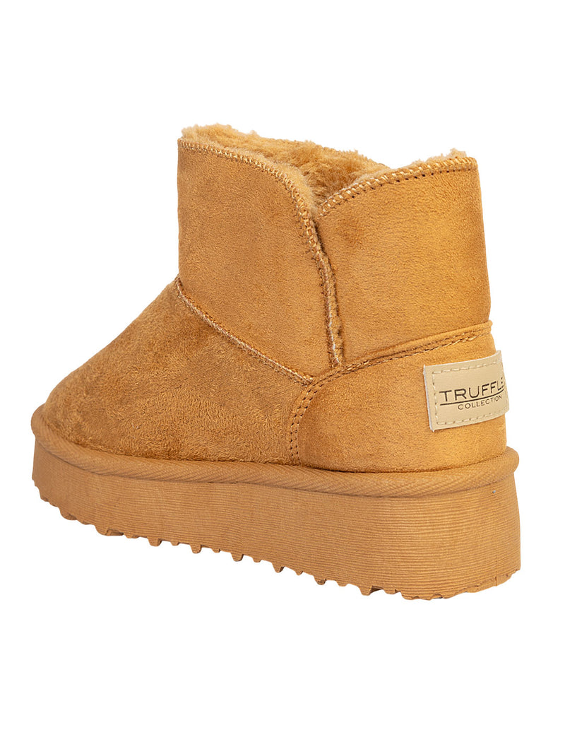Camel Suede Winter Stylish Ankle Boots For Kids-Unisex (TC-RS3687-CML)