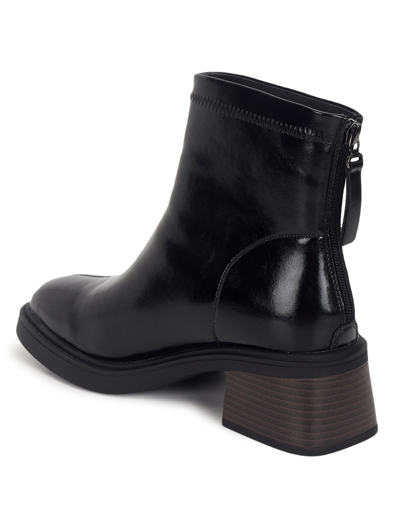 Black PU High-End-Fashion Stylish Ankle Boots (TC-RS3692-BLK)