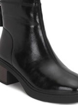 Black PU High-End-Fashion Stylish Ankle Boots (TC-RS3692-BLK)