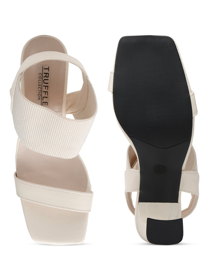 Off White PU Block Stylish Sandals (TC-RS3699-OWHT)