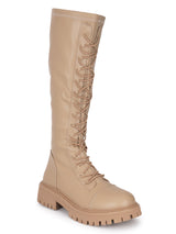 Khaki PU High-End-Fashion Stylish Long Boots (TC-RS3702-KHA)