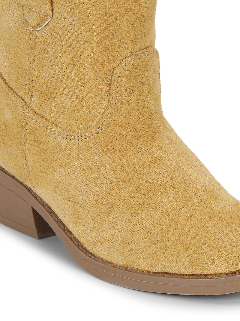 Beige Suede Ankle Boots For Kids-Girls (TC-RS3709-BEIGSUE)