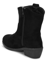 Black Suede Ankle Boots For Kids-Girls (TC-RS3709-BLKSUE)