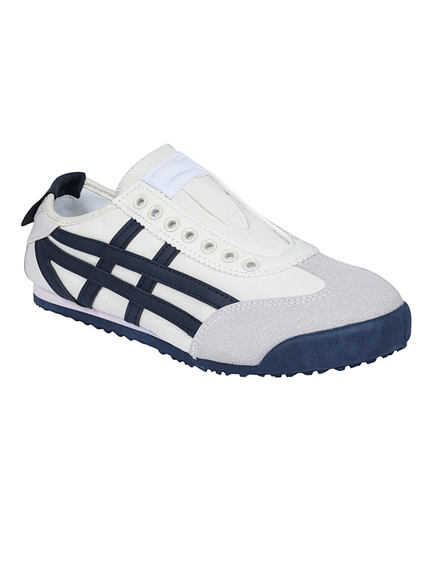 Beige Navy Canvas Stylish Slip-On Sneakers (TC-RS3801-BEIGNVY)