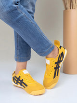 Mustard Black Canvas Stylish Slip-On Sneakers (TC-RS3801-MUSBLK)