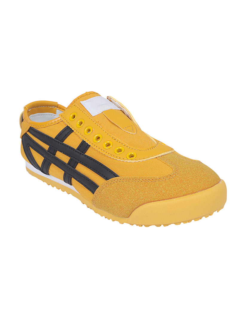 Mustard Black Canvas Stylish Slip-On Sneakers (TC-RS3801-MUSBLK)
