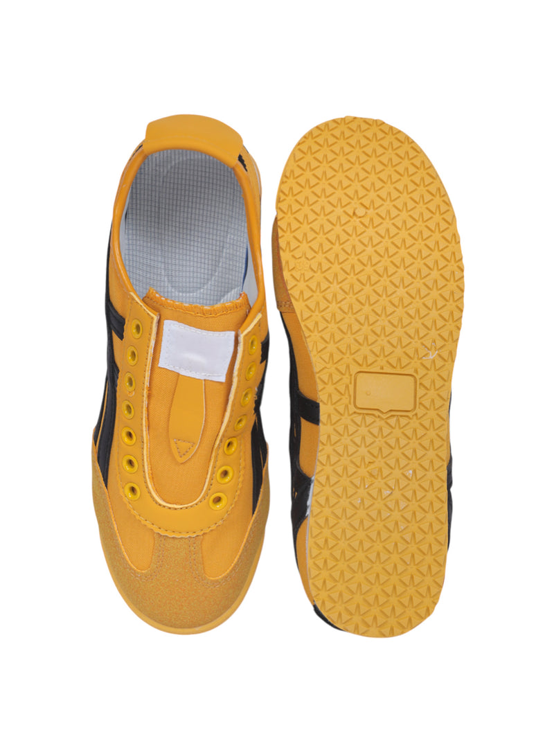 Mustard Black Canvas Stylish Slip-On Sneakers (TC-RS3801-MUSBLK)