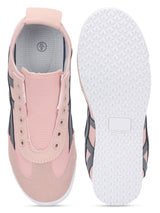 Pink Grey Canvas Stylish Slip-On Sneakers (TC-RS3801-PNKGRY)