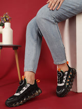 Black Mesh Rotating Button Sneakers (TC-RS40001-BLK)