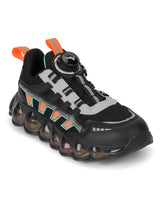 Black Mesh Rotating Button Sneakers (TC-RS40001-BLK)