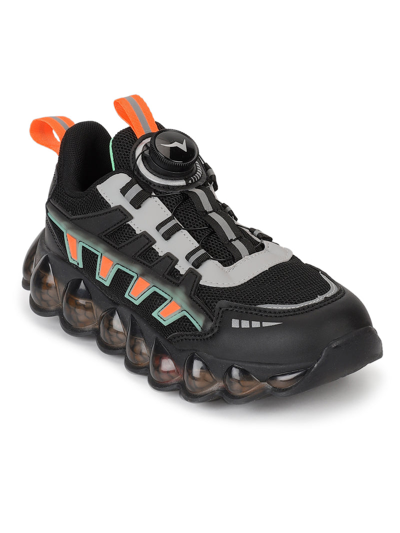 Black Mesh Rotating Button Sneakers (TC-RS40001-BLK)