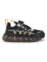 Black Mesh Rotating Button Sneakers For Kids-Unisex (TC-RS40001-BLK)