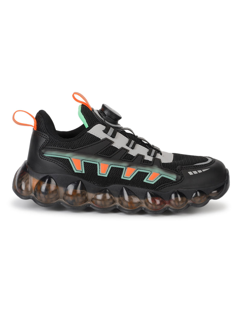 Black Mesh Rotating Button Sneakers (TC-RS40001-BLK)