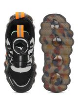 Black Mesh Rotating Button Sneakers For Kids-Unisex (TC-RS40001-BLK)