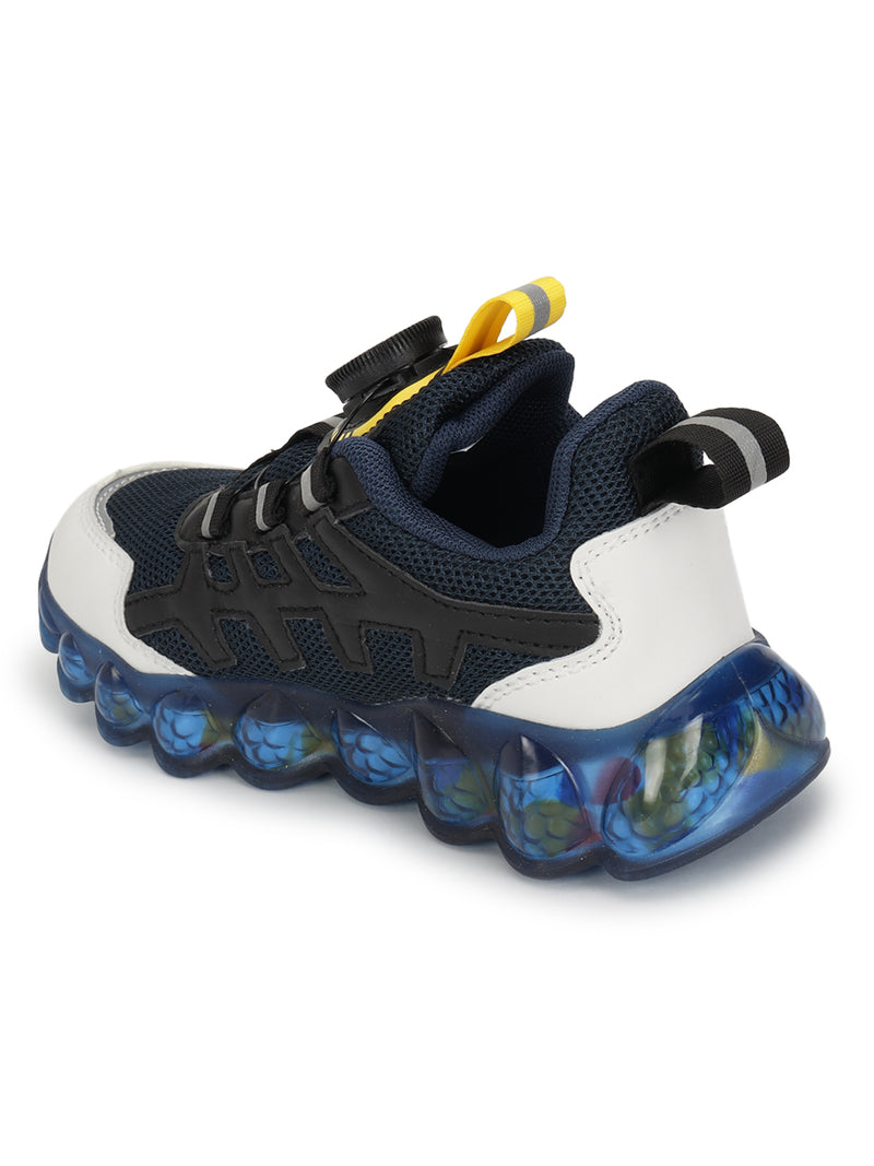 Blue Mesh Rotating Button Sneakers For Kids-Unisex (TC-RS40001-BLU)