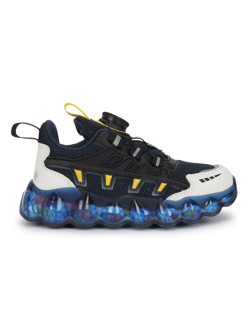 Blue Mesh Rotating Button Sneakers For Kids-Unisex (TC-RS40001-BLU)