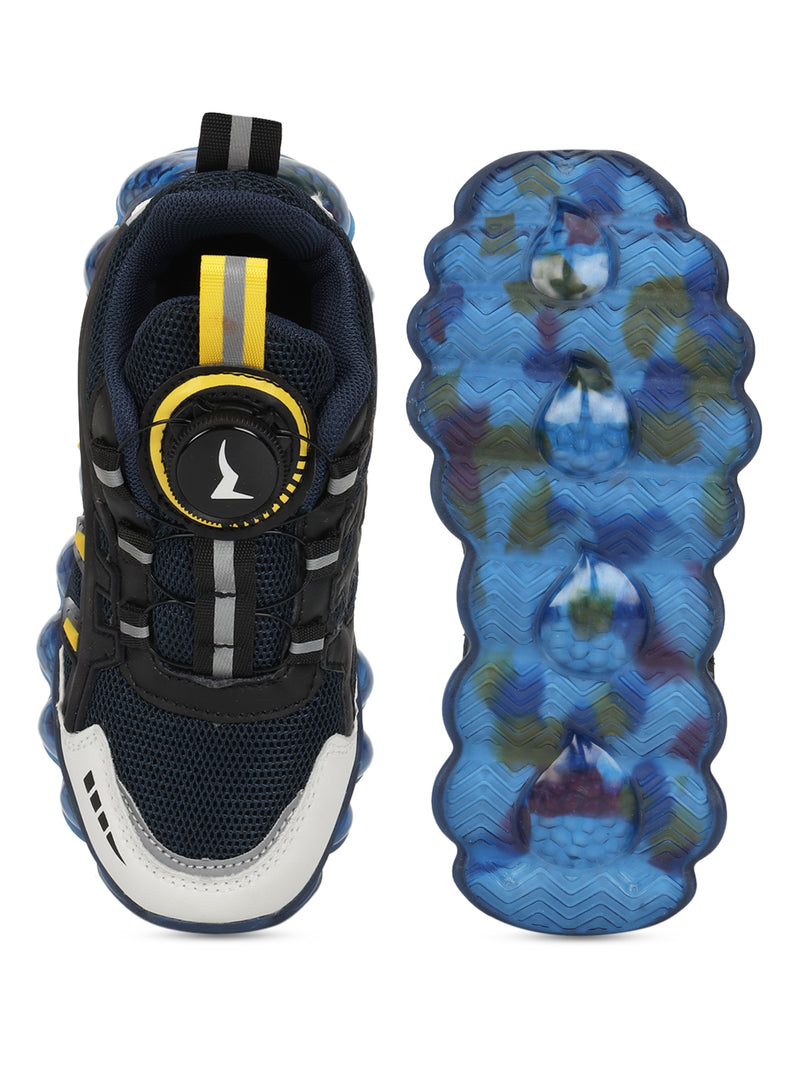 Blue Mesh Rotating Button Sneakers For Kids-Unisex (TC-RS40001-BLU)