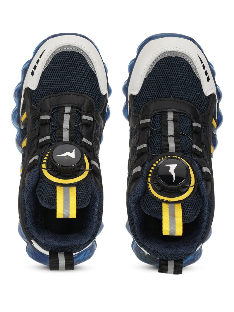 Blue Mesh Rotating Button Sneakers For Kids-Unisex (TC-RS40001-BLU)