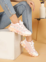Pink Mesh Rotating Button Sneakers (TC-RS40001-PNK)