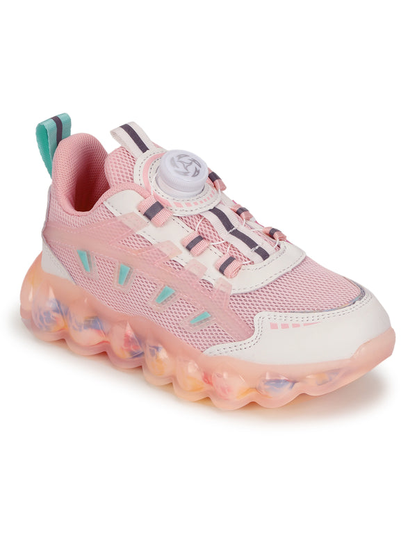 Pink Mesh Rotating Button Sneakers For Kids-Unisex (TC-RS40001-PNK)