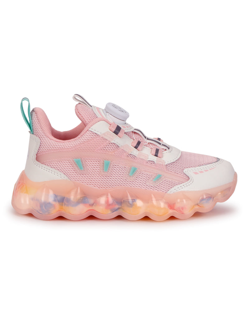 Pink Mesh Rotating Button Sneakers For Kids-Unisex (TC-RS40001-PNK)