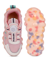Pink Mesh Rotating Button Sneakers For Kids-Unisex (TC-RS40001-PNK)