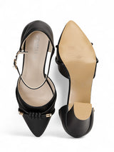 Black Synthetic Leather Buckle Block Heel Sandals (TC-RS4002-BLK)