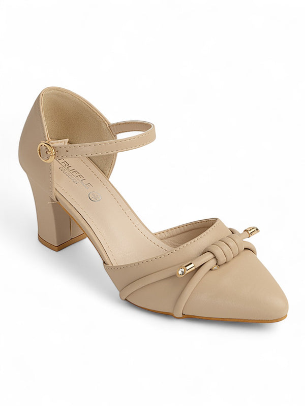 Nude Synthetic Leather Buckle Block Heel Sandals (TC-RS4002-NUD)