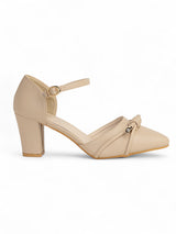Nude Synthetic Leather Buckle Block Heel Sandals (TC-RS4002-NUD)
