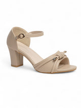 Nude Synthetic Leather Buckle Block Heel Sandals (TC-RS4004-NUD)